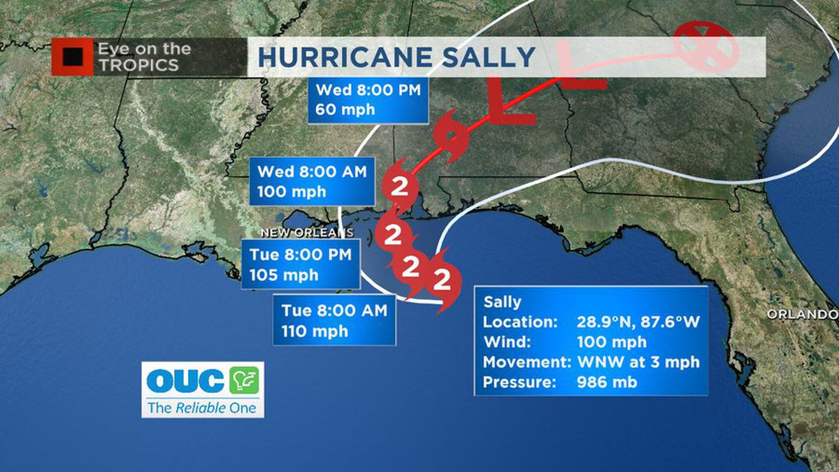 Sally Strengthens Into Category 2 Hurricane But Moving Slow 3 Other Systems Active In The Atlantic