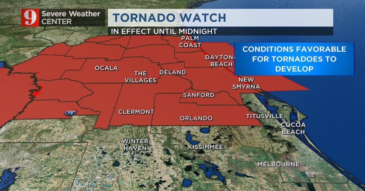 BREAKING NEWS Tornado warning issued for Flagler County WFTV Orlando