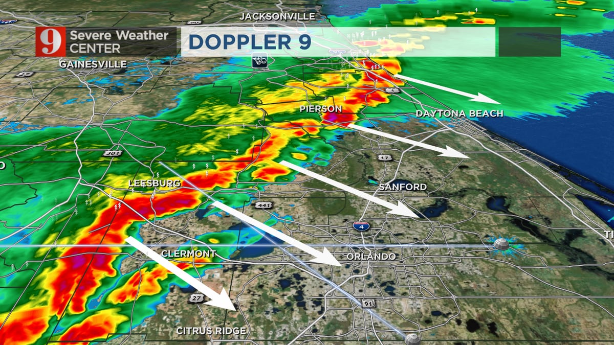 Live radar Thunderstorms roll into Central Florida
